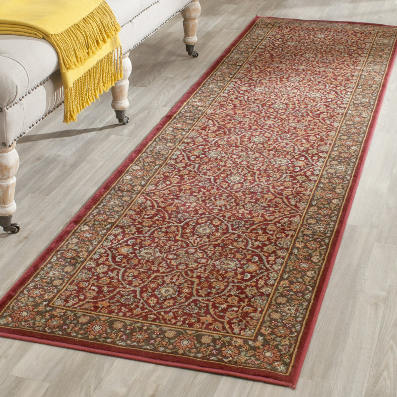 Petronella Viscose Oriental Rug in Red/Brown, Runner 2'2" x 8'