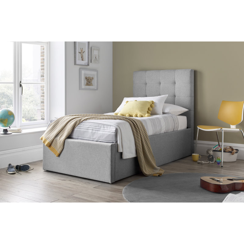 Sherice Upholstered Lift Up Storage Ottoman Bed, Grey