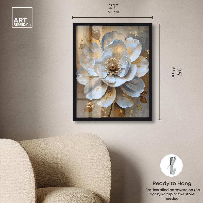 Blooming Elegance, H 25 po x l 21 po, Noir