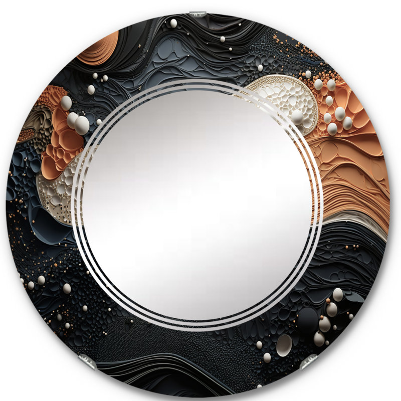 Kielle - Miroir mural moderne rond, 24 po x 24 po
