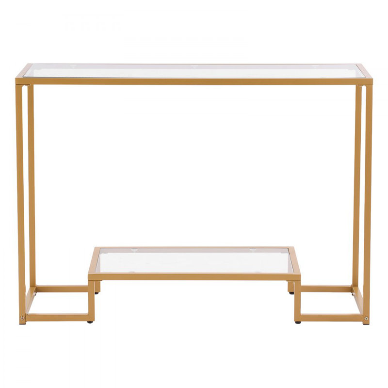Glass Top Living Room Table Set, Gold