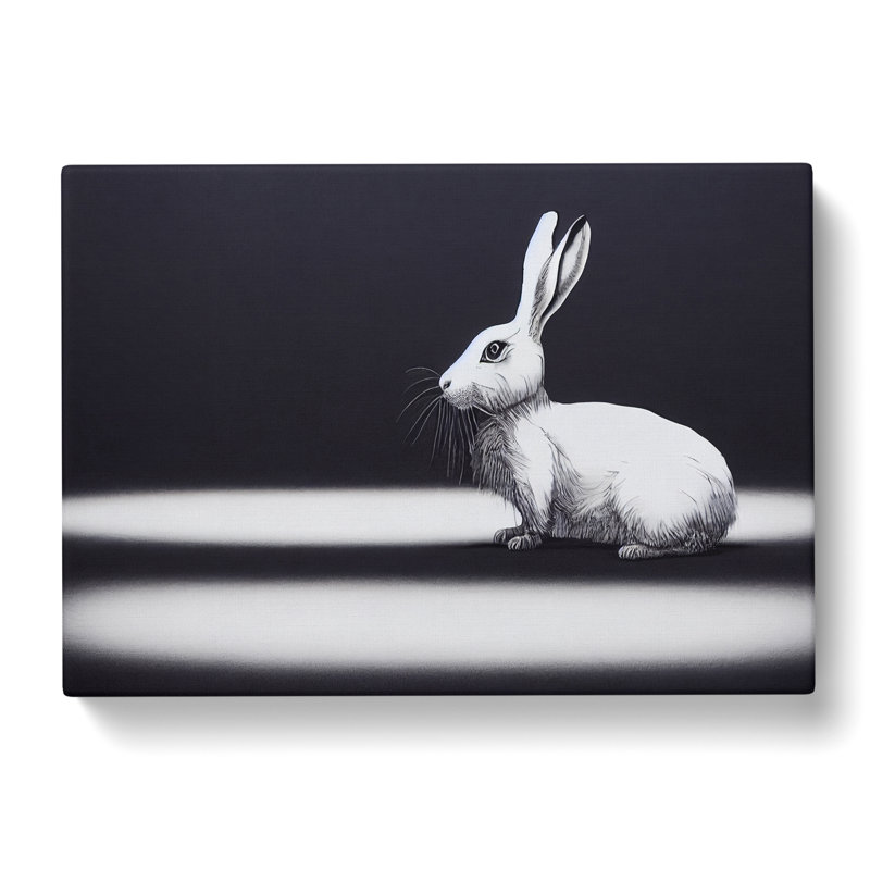XXX-H1022-WF-7844X Single Hare - Wrapped Canvas Print, 35cm H x 50cm W x 3cm D