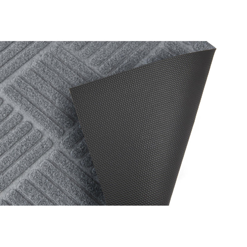 Boothby Non-Slip Geometric Indoor Doormat, Grey