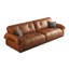 Canapé modulaire orange en cuir véritable-2145865863
