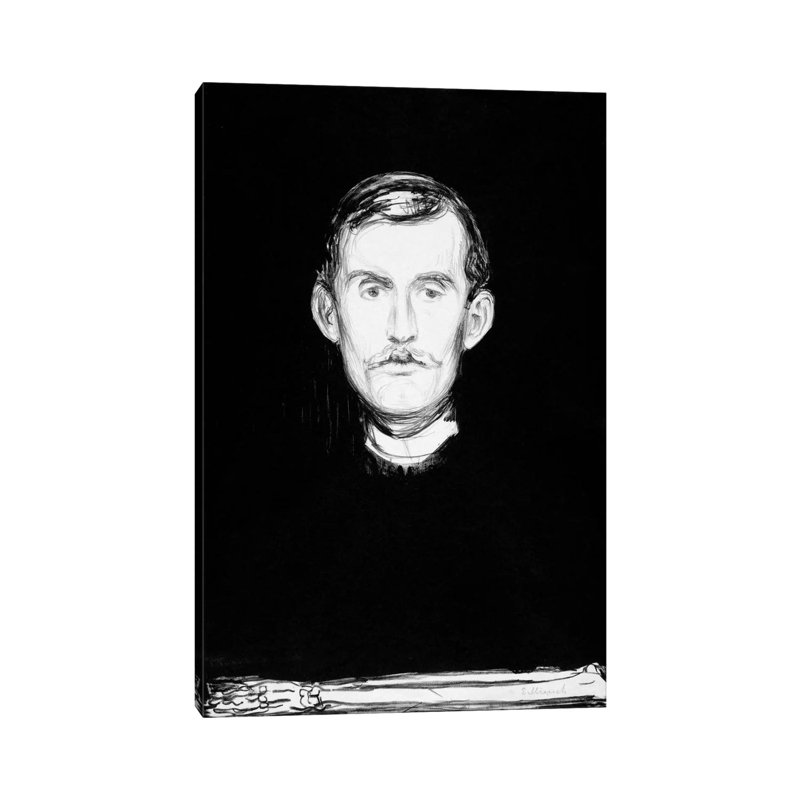 Self-Portrait, 1895 by Edvard Munch - 1 Piece Wall Art on Canvas, 101.6cm H x 66.04cm W