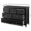 Armoire à 7 tiroirs pour le rangement - Commode noire avec fonction de basculement et tiroirs à glissement lisse