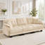 Canapé Chenille Cloud 3 places avec repose-pieds et 4 coussins, beige crème-1893330549-1893330556