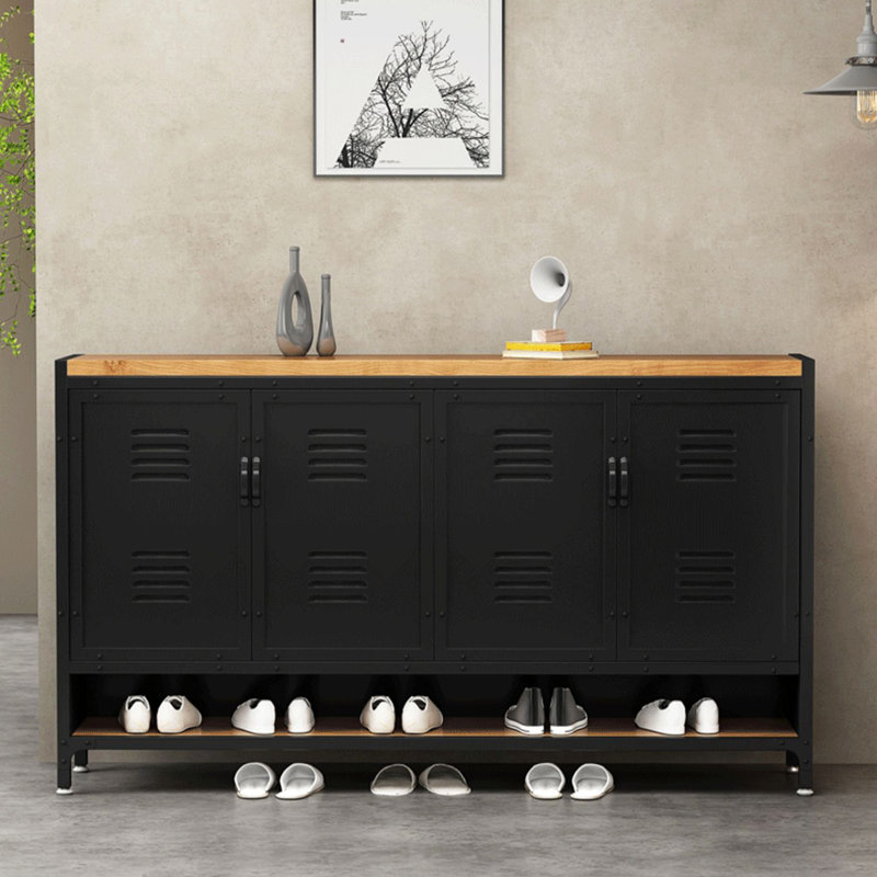 Vintage industrial style iron shoe cabinet locker