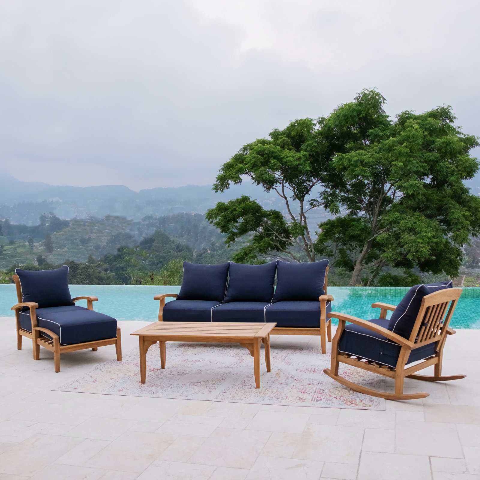 Summerton 5-Person Teak Patio Seating Group
