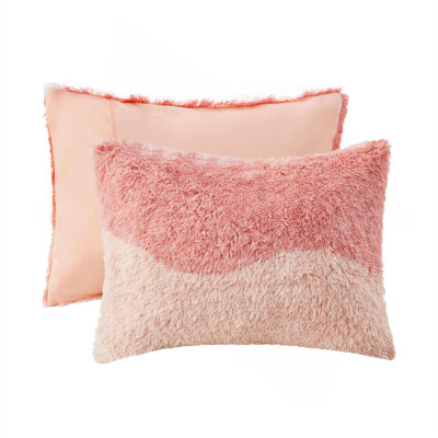 Ensemble de housse de couette en fausse fourrure 3 pièces Ombre Shaggy