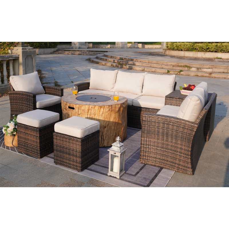 Tinoco 8 - Person Patio Conversation Sets with Cushions