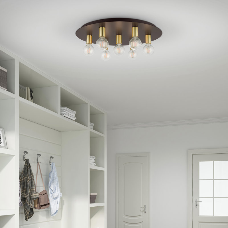 Plafonnier encastré 7 lumières 24 po Zaryk, Bronze