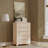 Cleo 5-Drawer Wood and Raffia Chest-87847532