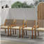 Ensemble repas d'extérieur - table Stamford en bois d'acacia de qualité supérieure et chaises en osier avec coussin crème pour une expérience culinaire confortable, convient aux grands rassemblements (1 table + 4 chaises)