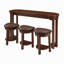 Ensemble de table de bar 4 pièces avec 3 tabourets de bar rembourrés en polyuréthane, table de petit-déjeuner avec 3 tabourets rembourrés Ensemble de table de salle à manger à hauteur de comptoir en bois massif pour le salon et la salle à manger-2038252648-2038252651-2038252649