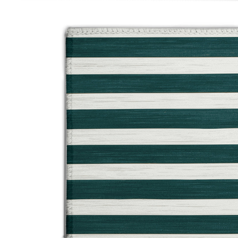 Tapis intérieur / extérieur vert HorizontalStripes, Rectangle 4pi x 6 pi
