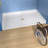 62 In L X 38 In W ADA Low Threshold Center Drain Shower Base With Slope Type Threshold, Matching Glossy Surface Open Design, Wheel Chair Access, Low Profile, White