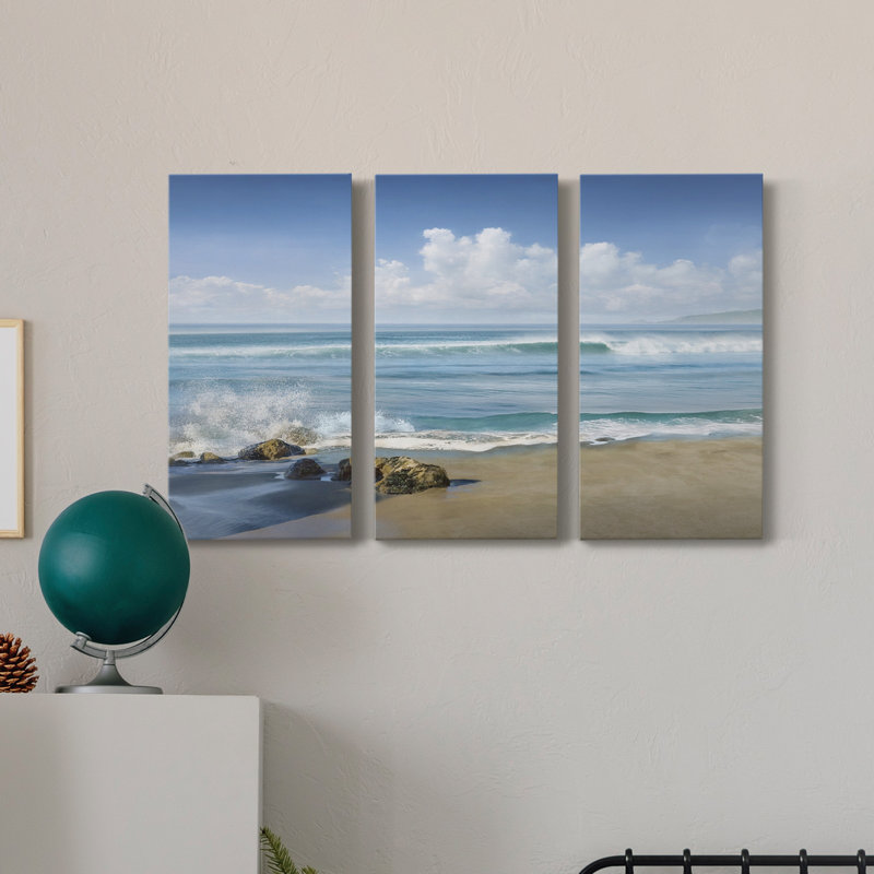 «Sweeping Blue» - Photographie sur toile tendue 3 pièces, H 36 po x l 72 po x P 1 po