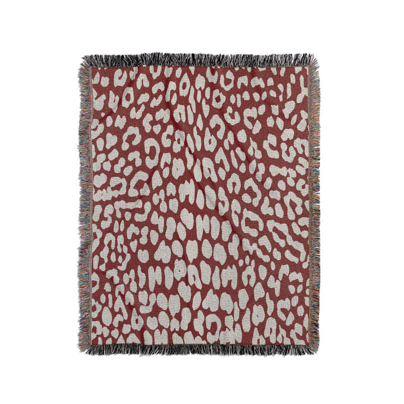 Jeté en mélange de coton Delo, Rouge, L 70 po x l 50 po