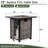 28 - Inch Square Steel Fire Pit Table With 50000 , Wrapped Frame, Continuous Combustion, For Garden And Courtyard Propane Powered Weather , Ideal Outdoor Relax