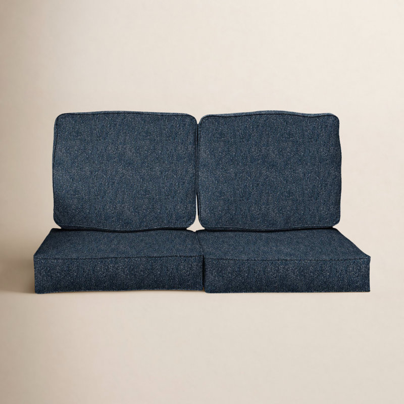 Coussin de causeuse d'extérieur Sunbrella Boucle, Sunbrella® indigo amélioration
