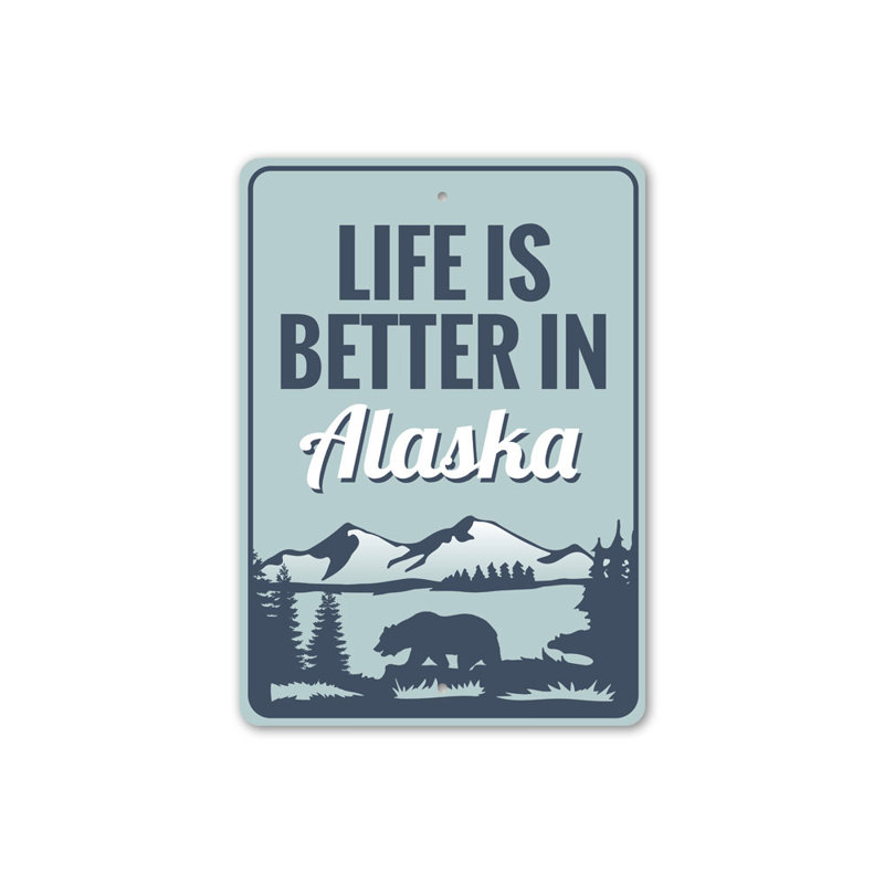 Plaque en aluminium de l'Alaska, H 14 po x l 10 po x P 0,04 po