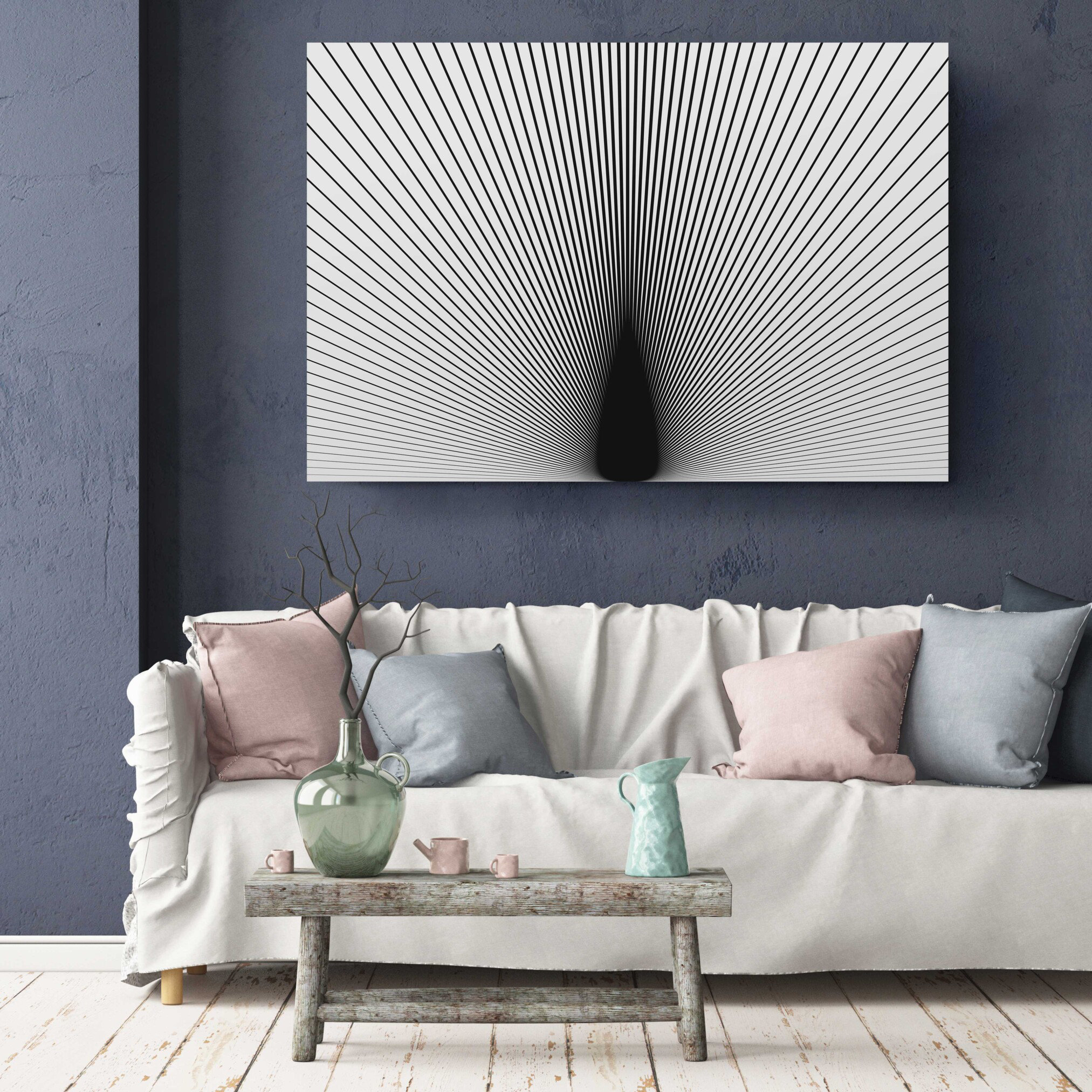 Brayden Studio® Abstract Sun Rise Optical Illusion Design On Canvas ...