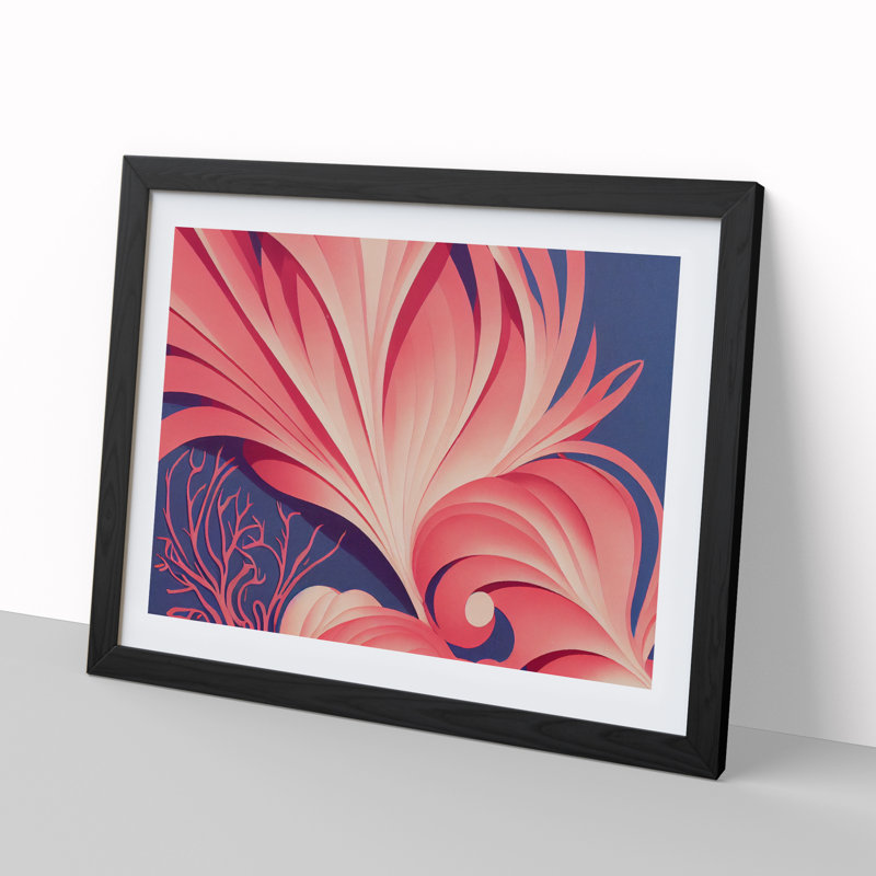Beautiful Coral Reef Vol.2 Abstract - Single Picture Frame Print, Black Framed, 25cm H x 34cm W x 2cm D