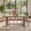 Wood Top Dining Table with Wood Base
