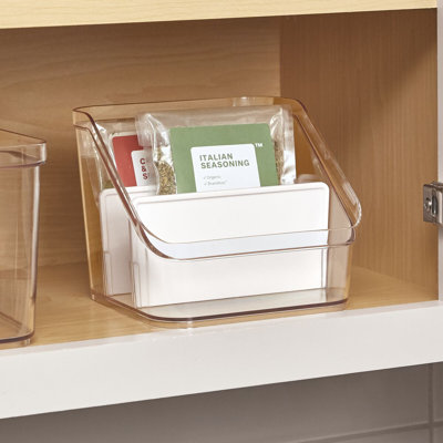 iDesign Crisp Customizable Divided Organizer, 6.31" x 6.31" x 5.25", Clear/Matte White