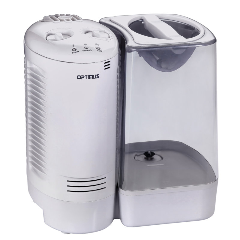 Optimus 3 Gallon White Warm Mist Console Humidifier with Humidistat