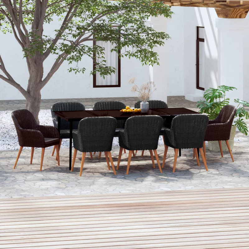Ensemble bistro Janill Square pour 2 personnes, 29.1" H x 78.8" W x 39.4" D, Black, 8