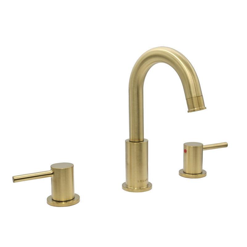 Lulani St. Lucia Widespread Bathroom Faucet with Drain Assembly, Champagne Gold