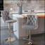 Tabourets de bar pivotants en velours doré à hauteur de siège réglable, tabourets de bar rembourrés modernes avec dossier capitonné confortable, ensemble de 2-1960331987