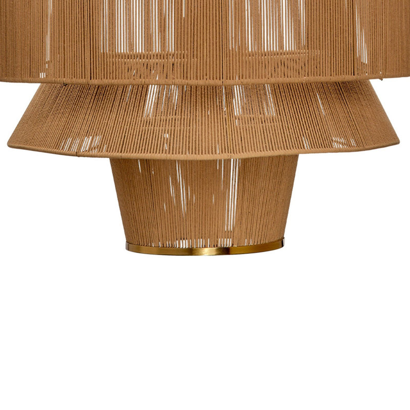 Lustre Dero, corde en coton brun naturel à 3 niveaux tissé, métal de 25 po
