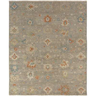 Wool Oriental Area Rug in Gray