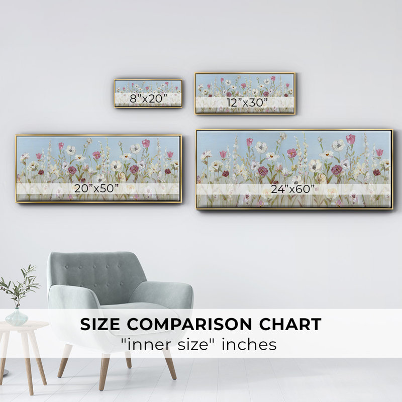 Fleurs printanières - toile encadrée, H 8 po x l 20 po