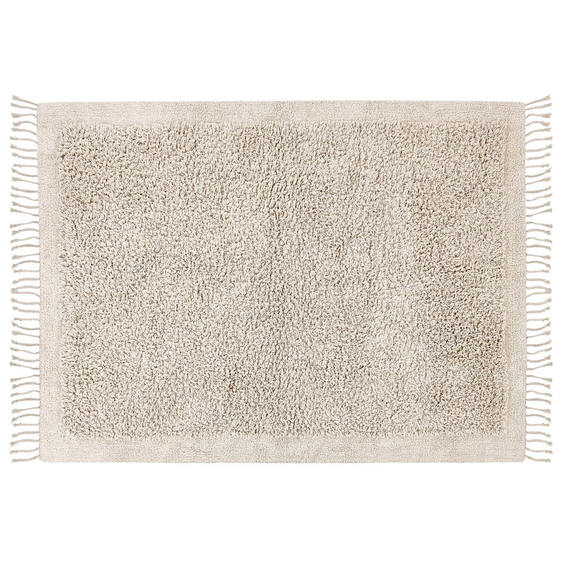 Chetram Solid Colour Cotton Area Rug, Rectangle 140 x 200cm