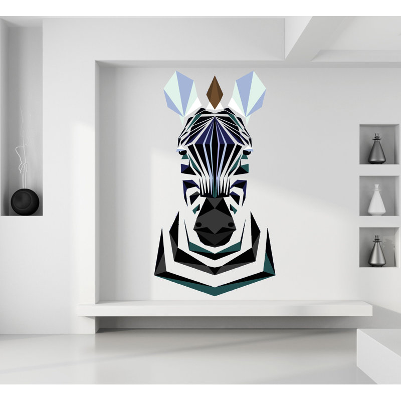 Adhésif décoratif zébré, autocollant zébré, art mural moderne, multicolore, H 22 po x l 44 po