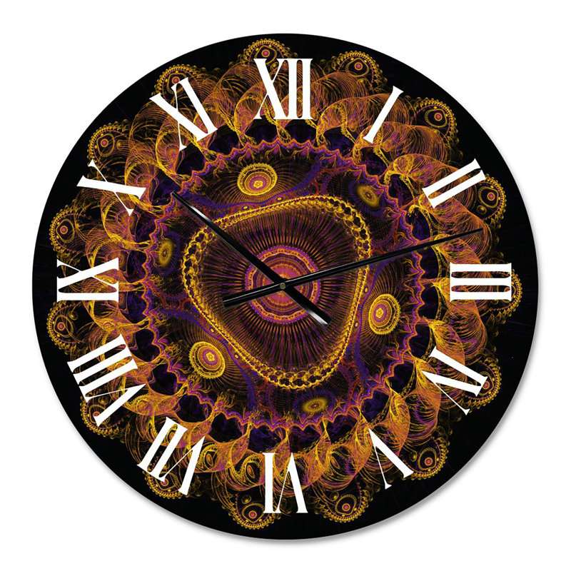 Fractale portail magique VII - horloge murale moderne, Petit