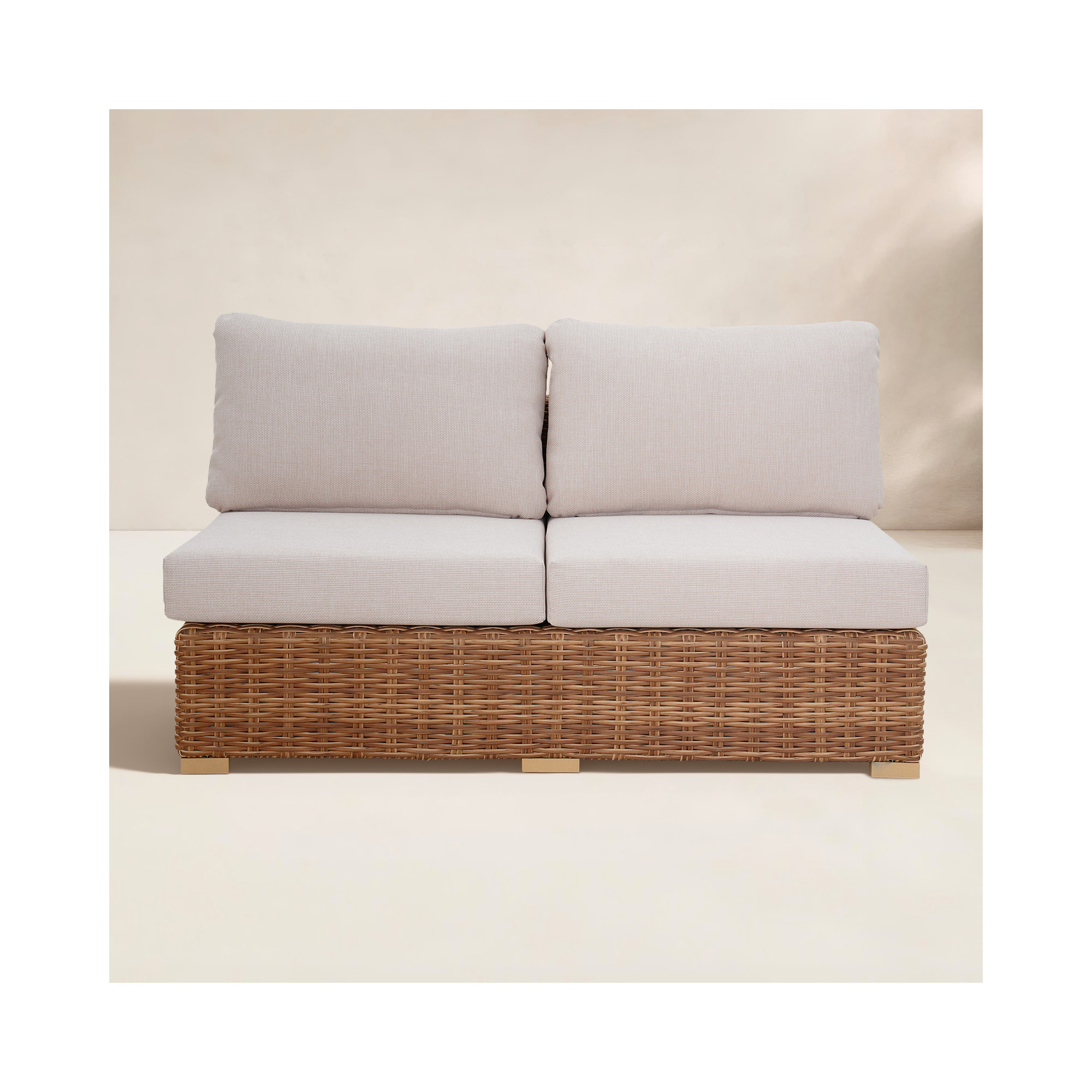 Windsor Aluminum Rattan Armless  Loveseat