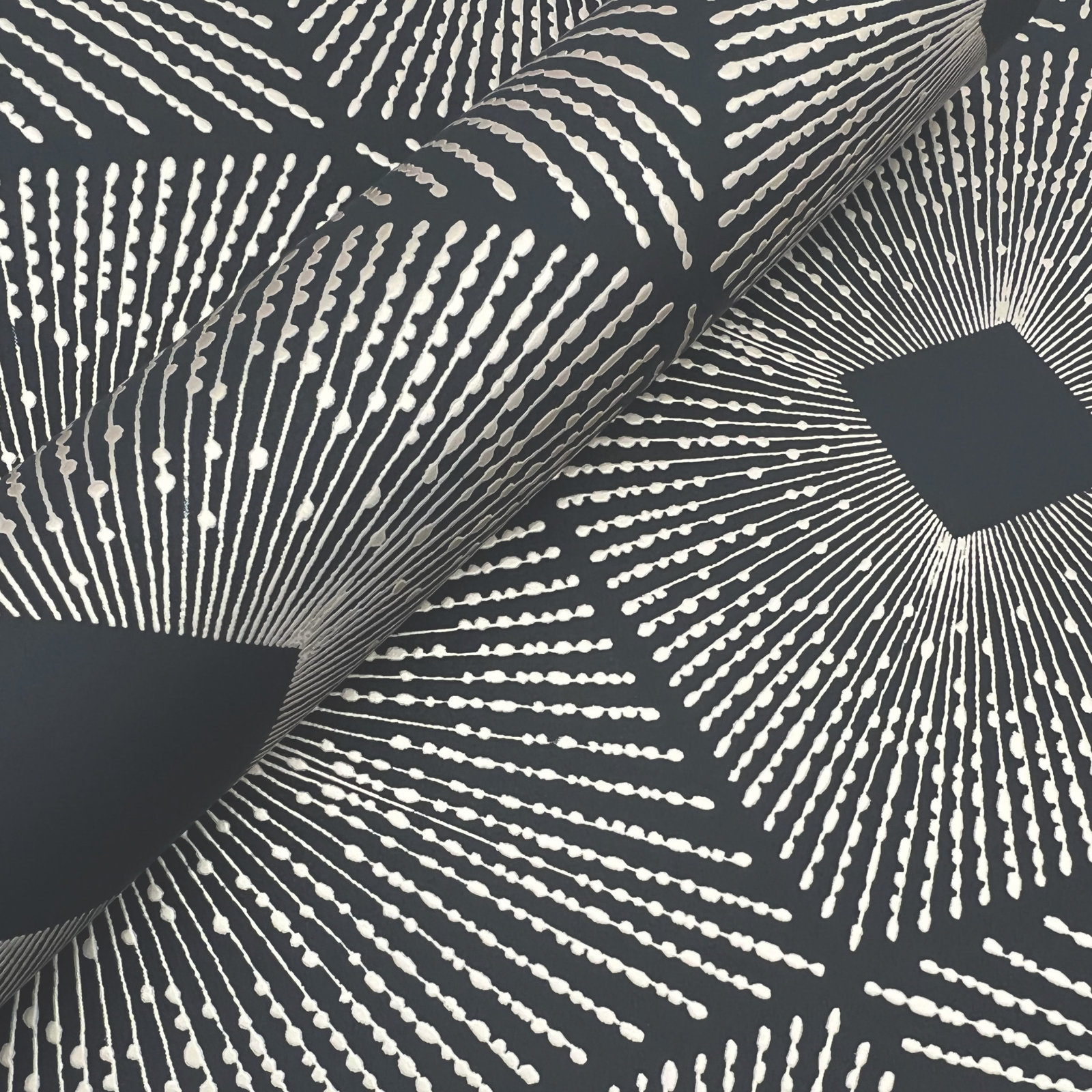 Antonina Vella Modern Metals Modern Geometric Wallpaper, Black/Gold