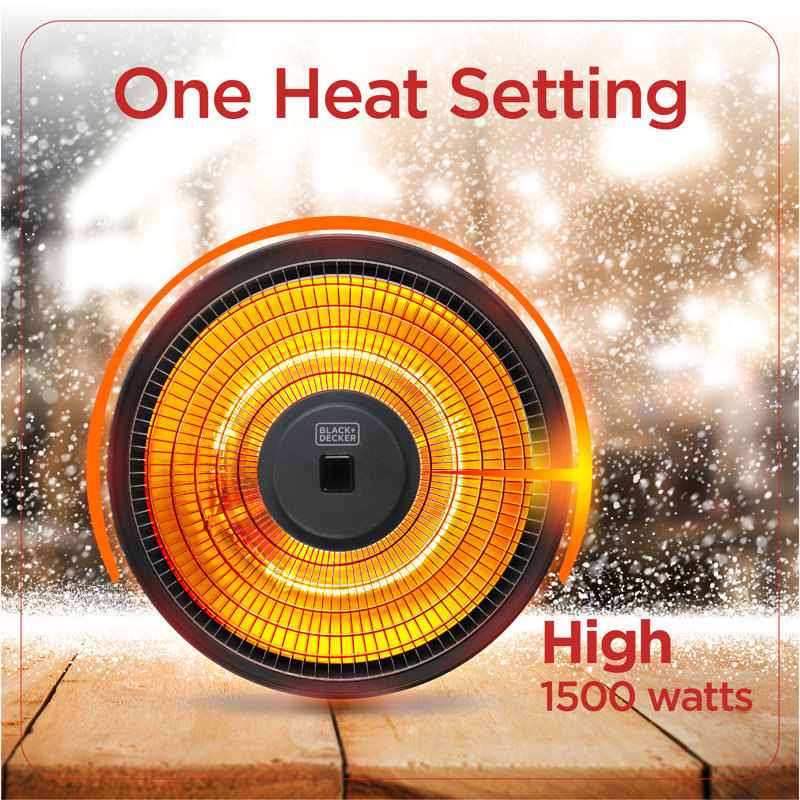 Black Electric Ceiling Mounted Patio Heater with Carbon Tube