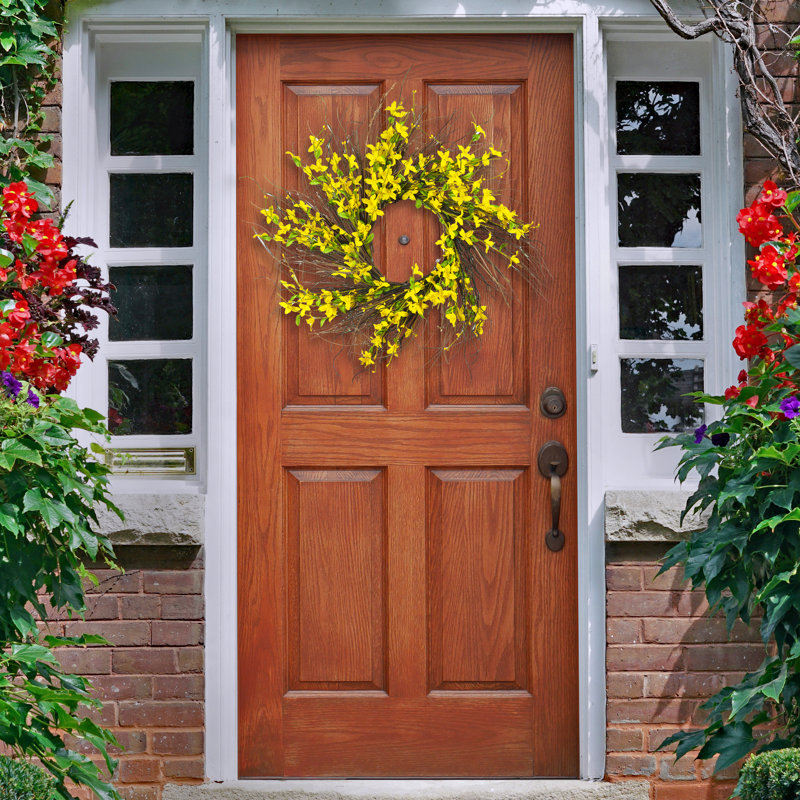 Faux Forsythia Silk 24'' Wreath