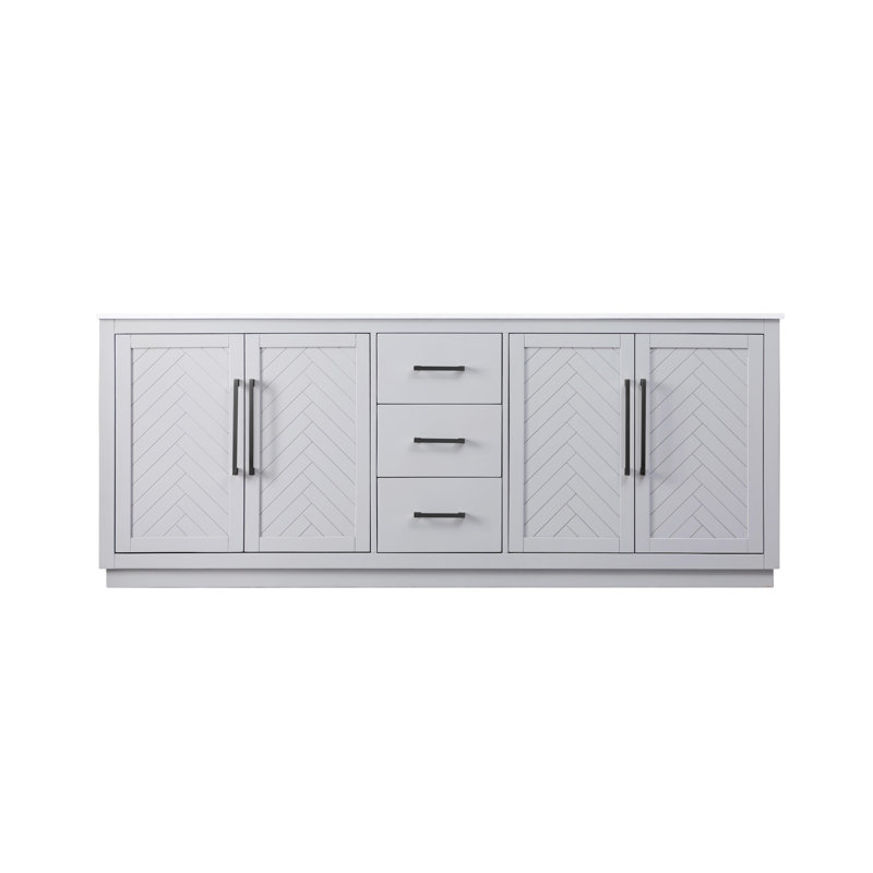 84 inch Double Bathroom Vanity, Gray