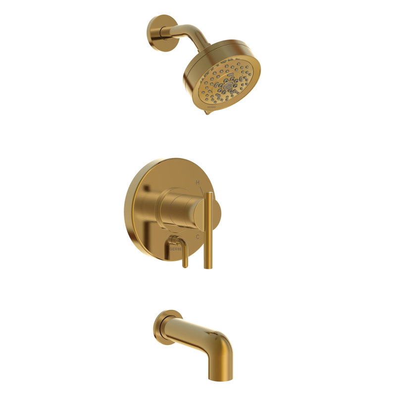 Robinet de baignoire et douche à pression équilibrée 1H de Parme, Bronze brossé