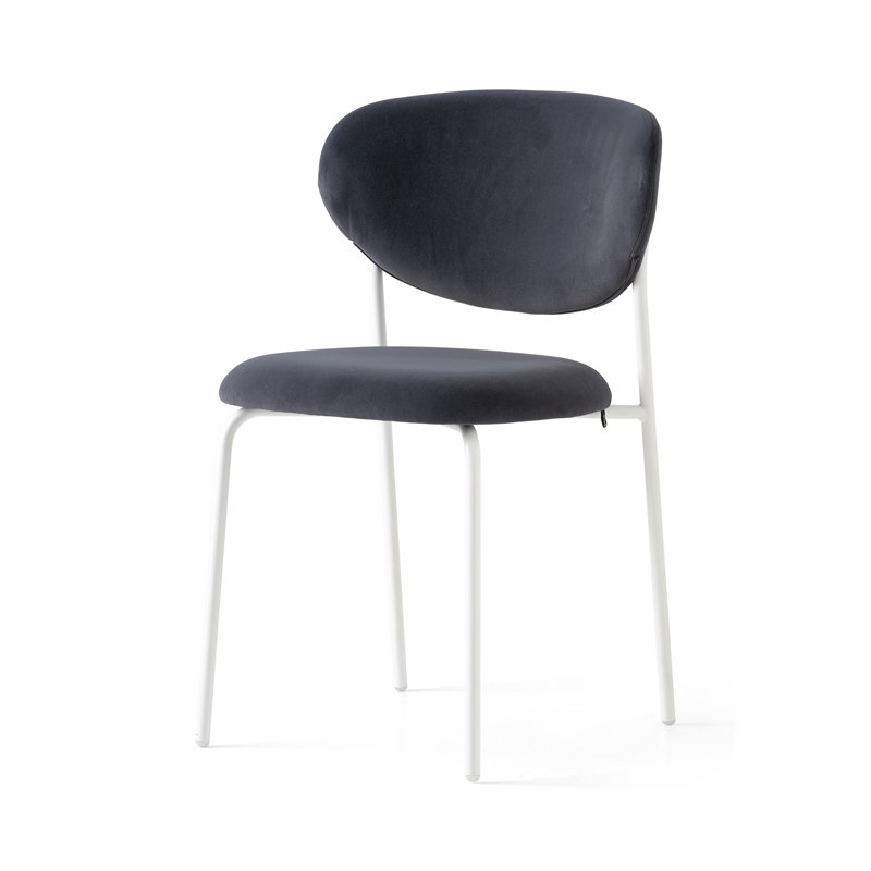 Cozy Upholstered Chair with Metal Frame, Forest Green, Matt Optic White