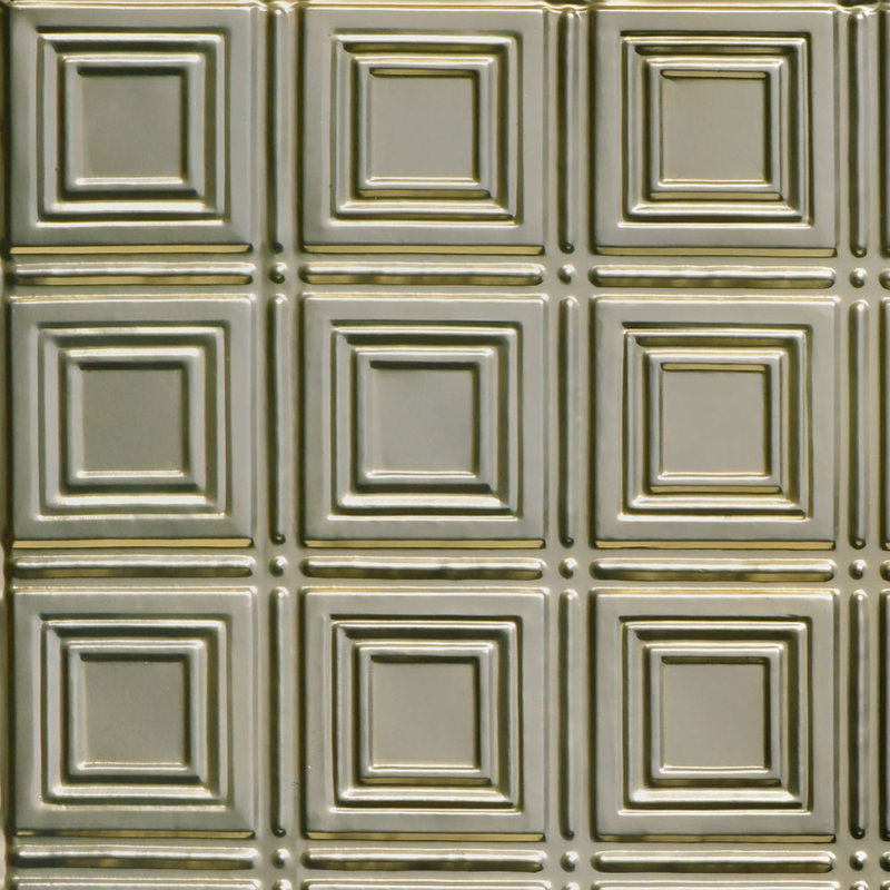 Carreau de plafond en fer-blanc clouté 2 pi x 2 pi Shanko, Pépite d'or