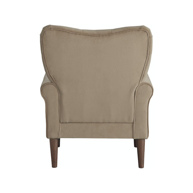 Fauteuil d'appoint en velours brun Chad, Velours brun
