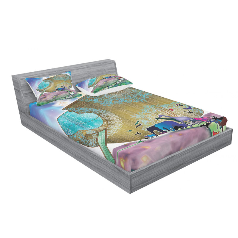 Microfiber Sheet Set, Queen Sheet Set with Fitted Sheet